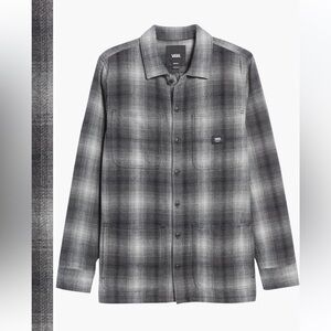 Vans Riderwood Shacket Black and Gray Plaid Shirt